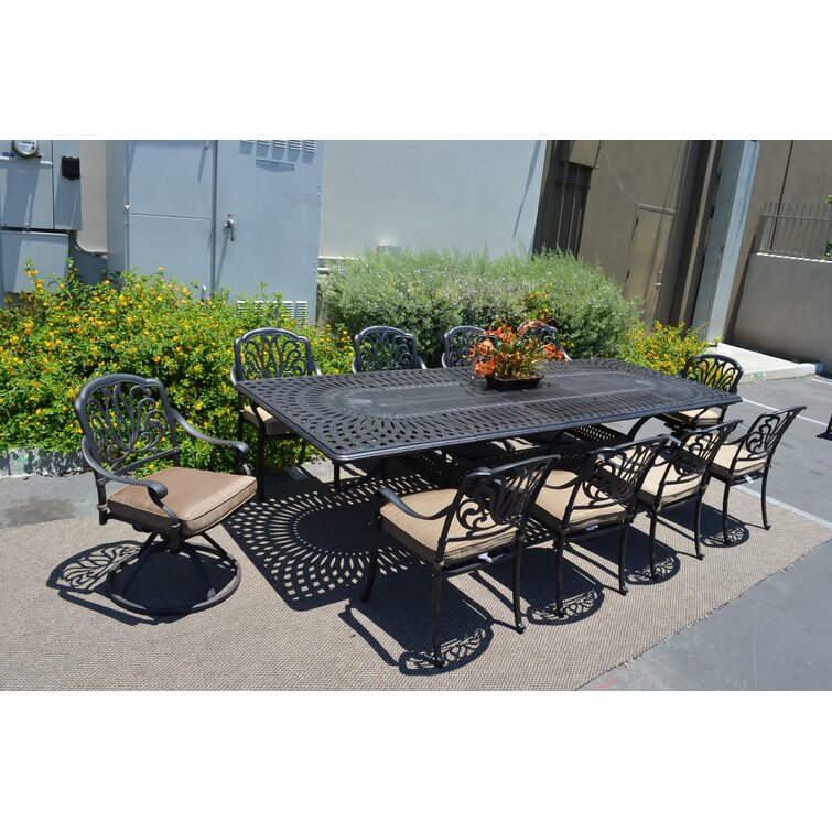 Rectangular metal discount outdoor dining table